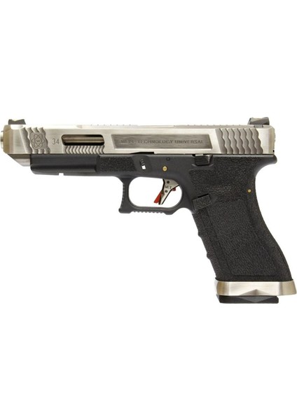 We Glock G34 T7 Gümüş Kızak & Namlu Siyah Gövde Gbb Airsoft Tabanca fiyatları