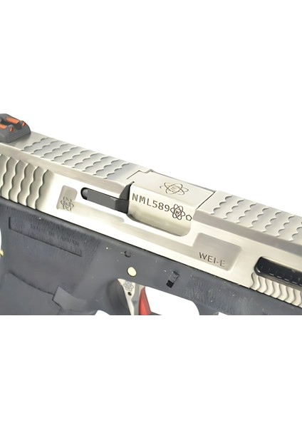 We Glock G34 T7 Gümüş Kızak & Namlu Siyah Gövde Gbb Airsoft Tabanca modelleri