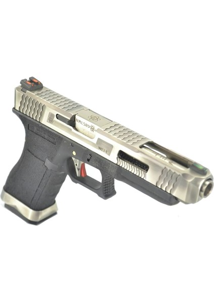 We Glock G34 T7 Gümüş Kızak & Namlu Siyah Gövde Gbb Airsoft Tabanca indirimleri