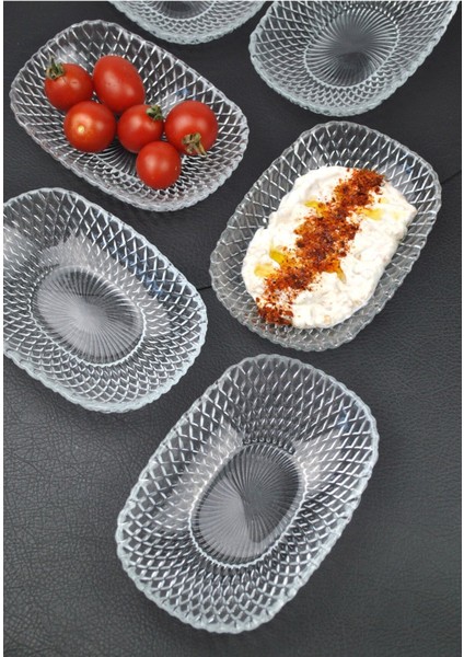 6'lı Pembe Cam Kase Seti, 15CM, Kayık, Meze, Çerezlik Tabağı, Sunum Kaseği fiyatları