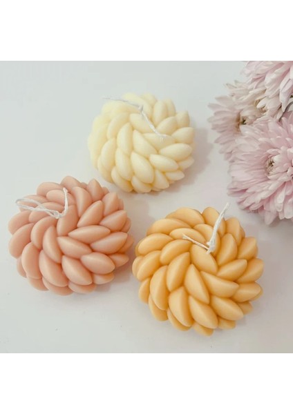 Beyaz Çiçek Mum, Sabun ve Kokulutaş Silikon Kalıp Seti