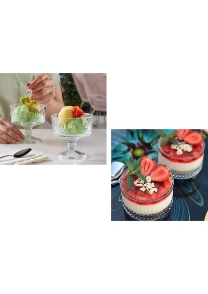 Beyaz 8 Parça Dondurma ve Çerez Sunum Seti, Şık ve Pratik Tasarım