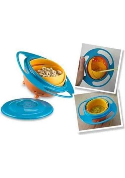 Turuncu 360 Derece Döner Devrilmez Mama Kabı ve Çerez Kasesi, Bpa Içermez