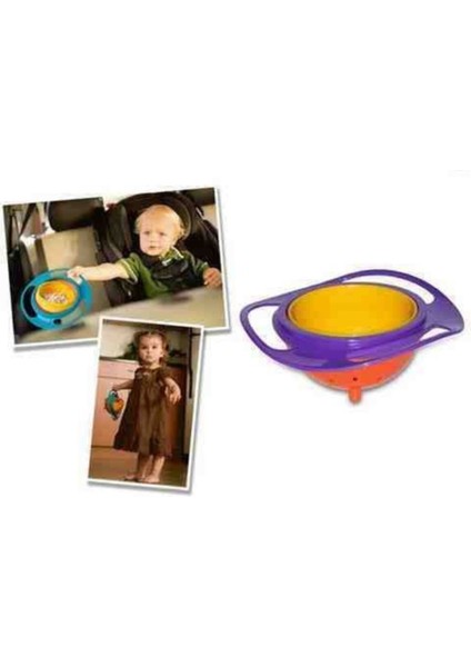 Turuncu 360 Derece Döner Devrilmez Mama Kabı ve Çerez Kasesi, Bpa Içermez fırsatları