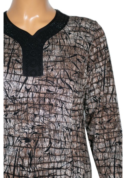 Hesna Kadın Demet Büyük Beden Kuplu Boydan Kahverengi Elbise D79 fiyatları