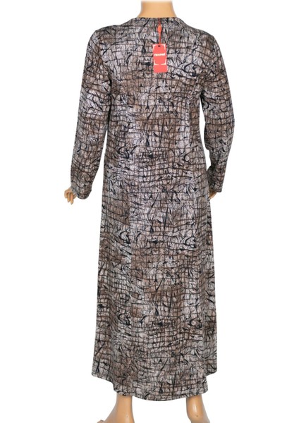 Hesna Kadın Demet Büyük Beden Kuplu Boydan Kahverengi Elbise D79 modelleri