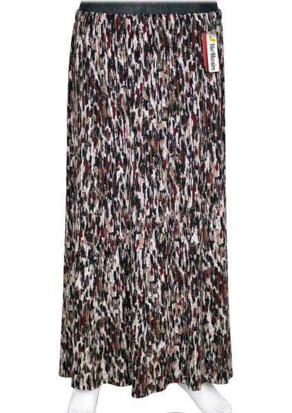 Hesna Kadın Betül 8 Parça Lastikli Astarsız Siyah Etek Desen 53