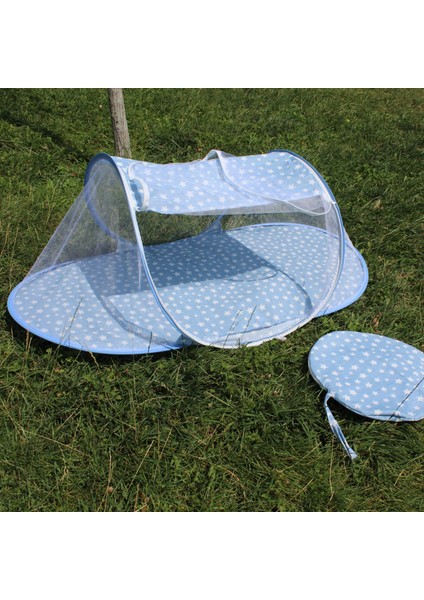 Katlanabilir Mavi Bebek Cibinlik Çantalı Tül Sineklik Haşere Koruyucu Bebek Gölgelik 120-60 cm fırsatları