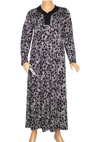 Hesna Kadın Demet Büyük Beden Kuplu Boydan Bordo Elbise D78