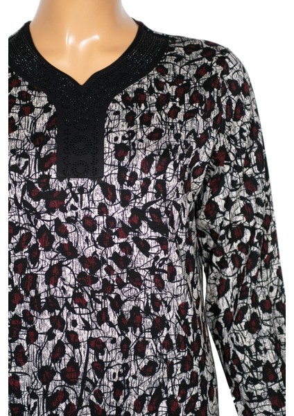 Hesna Kadın Demet Büyük Beden Kuplu Boydan Bordo Elbise D78 fiyatları