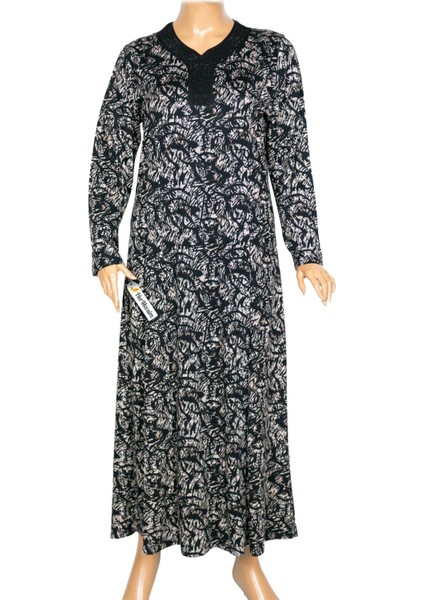 Hesna Kadın Demet Büyük Beden Kuplu Boydan Lacivert Elbise D81