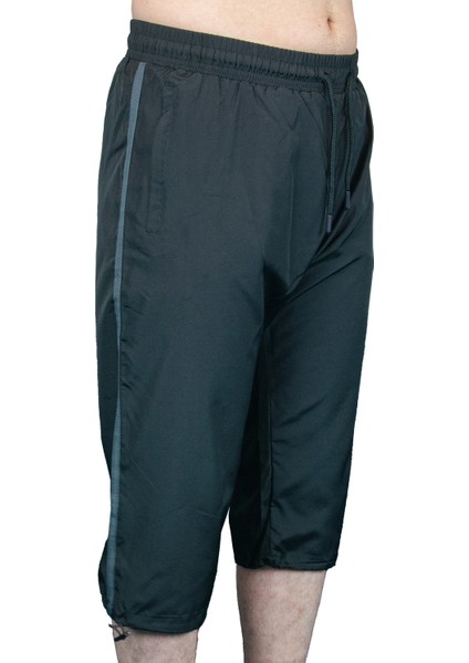 Erkek Havuz Deniz Uzun Diz Altı Kapri Şort Siyah- 1520-25 modelleri