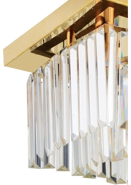 30 cm Kare Gold Kristal Avize, Zarif ve Şık Dekoratif Aydınlatma Parçası modelleri