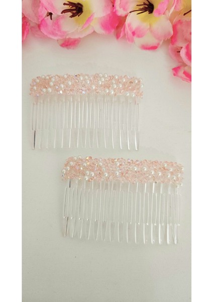 Taşlı Yan Tarak Toka 2 Adet 7 cm