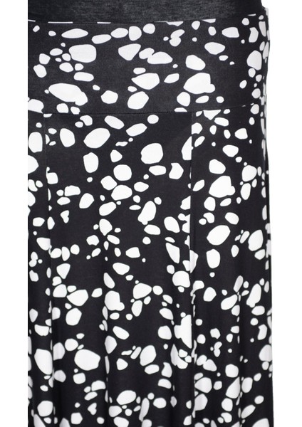 Kadın Arzu Korsajlı 6 Parçalı Desenli Penye Siyah Etek D56 fiyatları