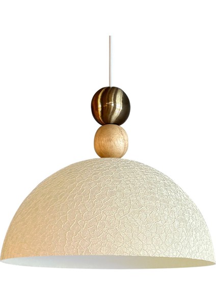 Yampi Dokulu Açık Krem Büyük Eskitme Boncuk Sarkıt Aydınlatma, Salon ve Mutfak Dekoru