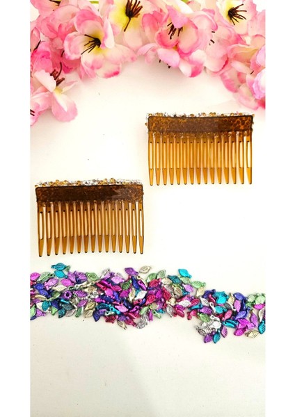 Taşlı Yan Tarak Toka 2 Adet 7 cm fiyatları