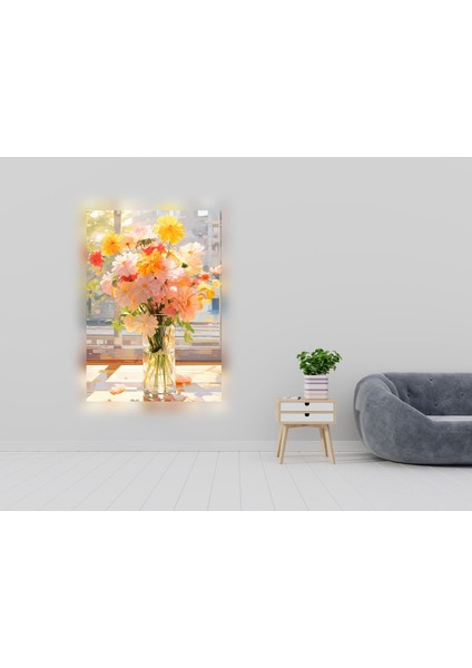 Renkli Çiçek Kanvas Tablo 50X70, Şık ve Canlı Dekoratif Duvar Süsü fiyatları