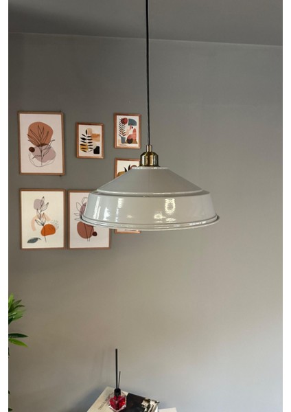 Gri Renkli Şık Tekli Lale Tasarımlı Sarkıt Aydınlatma