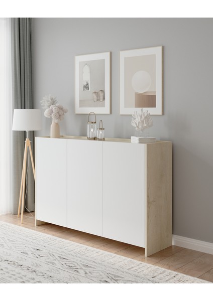 3 Kapaklı Tamamen Mdf Konsol Lefkas-Beyaz fiyatları