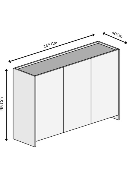 3 Kapaklı Tamamen Mdf Konsol Lefkas-Beyaz indirimleri
