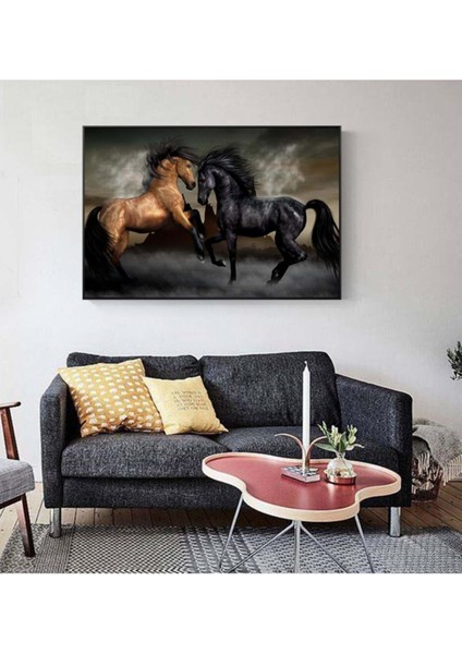 Şık Siyah Kanvas Tablo, Ev ve Yatak Odası Dekorasyonuna Zarif Dokunuş