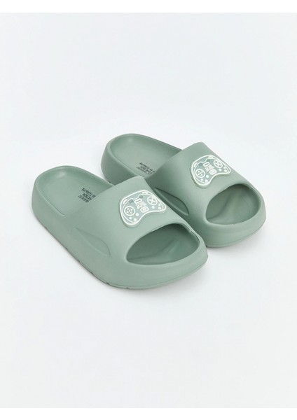 Lcw Steps Yeşil Baskılı Erkek Çocuk Terlik