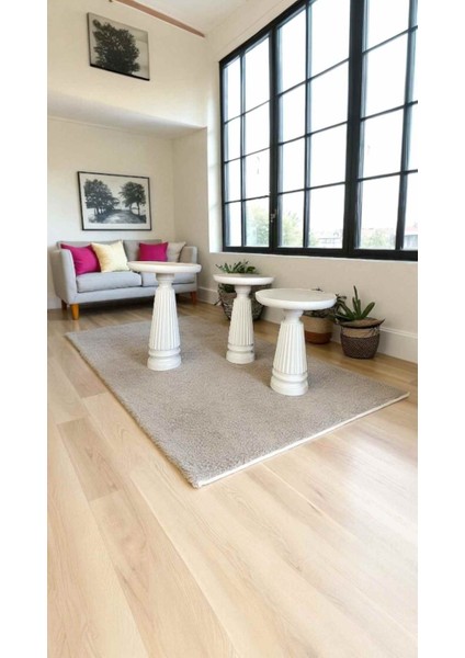 Tütün Renk Masif Ahşap Sehpa – 2’li Zigon ve Fiskos Yan Sehpa Takımı