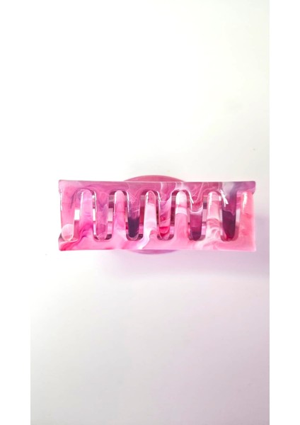 Pembe Mermer Desenli Şık Kemik Mandal Toka 8 cm modelleri