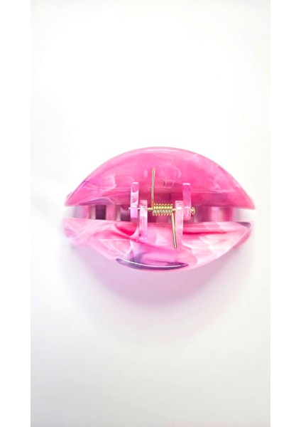 Pembe Mermer Desenli Şık Kemik Mandal Toka 8 cm indirimleri