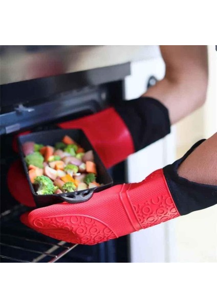 Yanmaz Yapışmaz El Yakmaz Silikon Fırın Eldiveni 220 Derece Sıcaklığa Dayanıklı Fırın ve Mutfak Eldiveni indirimleri