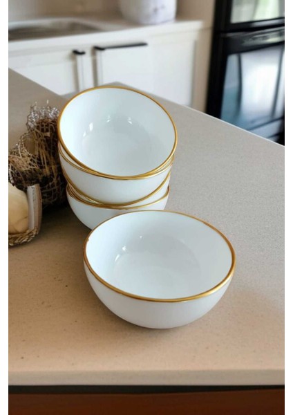 6'lı Beyaz Yaldızlı Çok Amaçlı Kase, 12 Cm, Şık ve Kullanışlı Set fiyatları