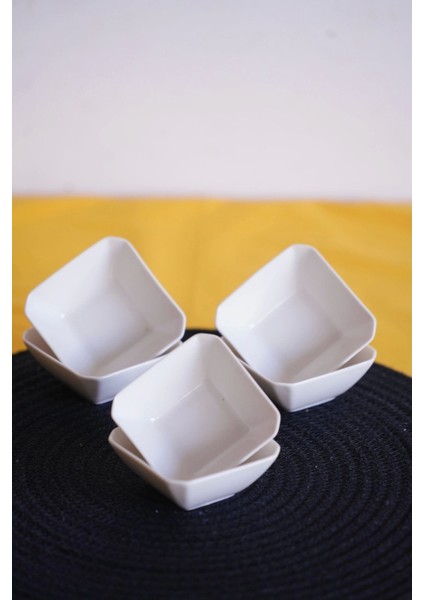 Beyaz Porselen 6'lı Sosluk ve Çerezlik Mini Kase, 7x7 Cm, Şık ve Kullanışlı Set fiyatları
