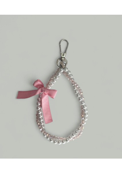 Pembe Kurdeleli Inci & Kristal Anahtarlık / Çanta Süsü fiyatları