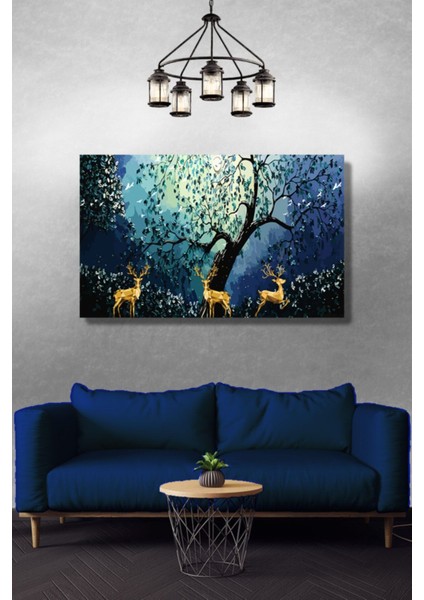 Geyik Temalı Dekoratif Kanvas Tablo, Şık ve Modern Duvar Dekoru modelleri