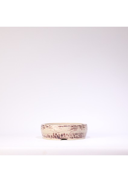 Yuvarlak Bonsai Saksısı No.67-Sırlı (18 Cm)