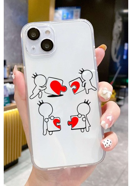 Iphone 15 Uyumlu Desenli Lüx Şeffaf Silikon Kılıf MNL25 modelleri
