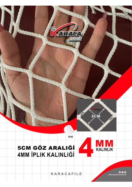 Çocuk Güvenlik Filesi – 3m Yükseklik | Balkon Filesi | 4mm Ip, 5x5 cm Göz Aralığı + Montaj Seti (Beyaz) fiyatları
