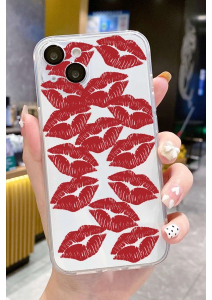 Iphone 15 Uyumlu Desenli Lüx Şeffaf Silikon Kılıf MNL27 modelleri