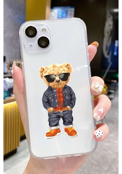 Iphone 15 Uyumlu Desenli Lüx Şeffaf Silikon Kılıf MNL20
