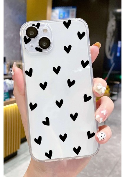 Iphone 15 Uyumlu Desenli Lüx Şeffaf Silikon Kılıf MNL31