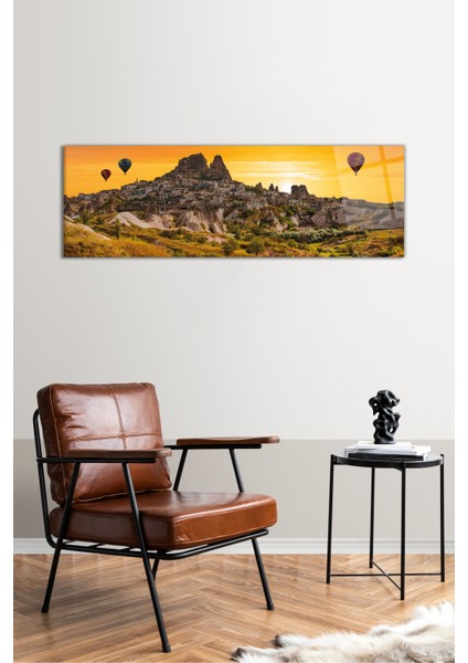 Kapadokya Balon Manzarası Panoramik Cam Tablo, Modern Ev Ofis Dekoru, Hediyelik Duvar Dekorasyonu fiyatları