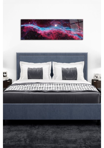 Pembe Mavi Nebula Panoramik Cam Tablo, Modern Ev ve Ofis Dekoru, Hediyelik Duvar Dekorasyonu modelleri