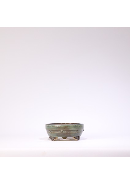 Yuvarlak Bonsai Saksısı No.45-Sırlı (15 Cm)
