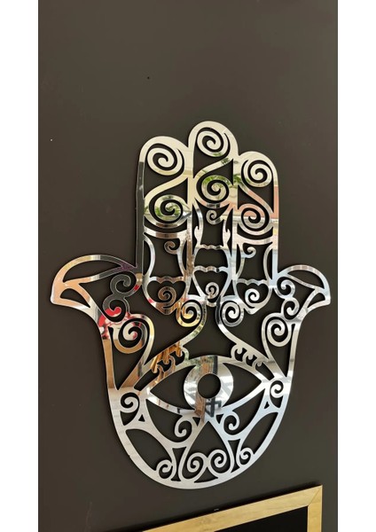 Hamsa El Gümüş Pleksi Tablo 60X50 modelleri