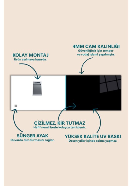 Renkli Suluboya Şehir Panoramik Cam Tablo, Modern Ev ve Ofis Dekoru, Hediyelik Duvar Dekorasyonu indirimleri