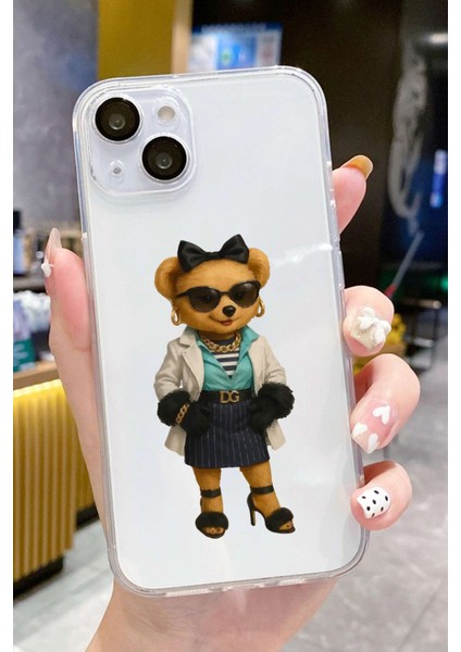 Iphone 15 Uyumlu Desenli Lüx Şeffaf Silikon Kılıf MNL23 indirimleri