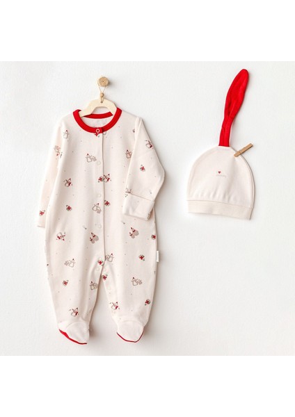 Andywawa AC25346 Penguin Bebek Tulum Takım Ekru