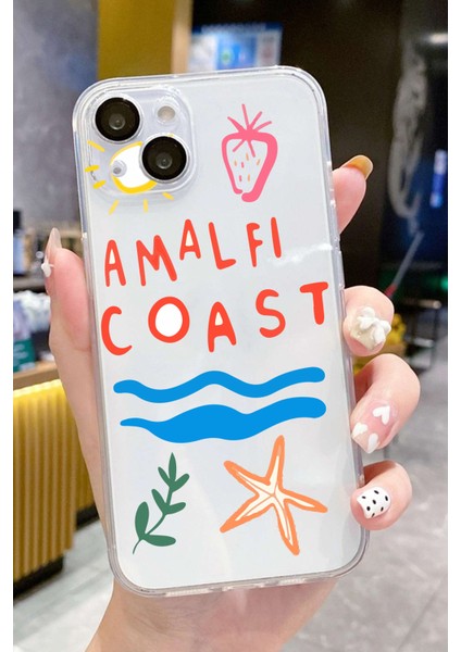 Iphone 15 Uyumlu Desenli Lüx Şeffaf Silikon Kılıf MNL13 indirimleri