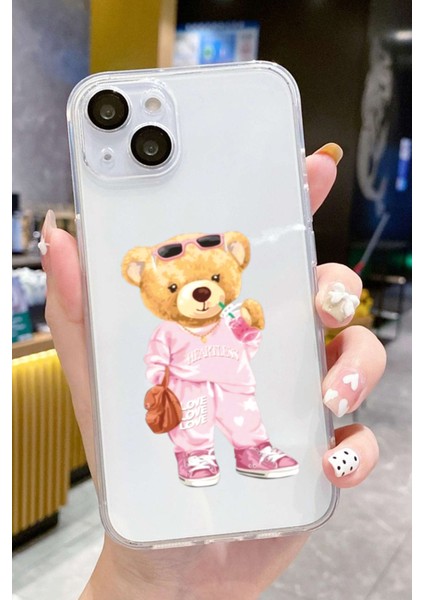 Iphone 15 Uyumlu Desenli Lüx Şeffaf Silikon Kılıf MNL21